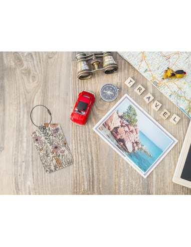 Etiquetas de Equipaje Retro ZFQ - Paquete de 2, PU, 15.29x9.7cm