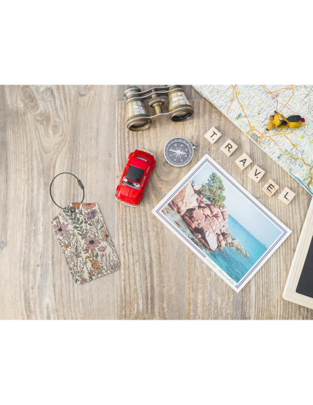 Etiquetas de Equipaje Retro ZFQ - Paquete de 2, PU, 15.29x9.7cm