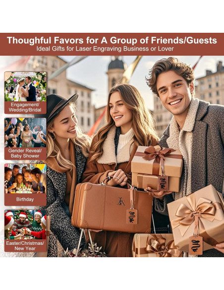 30 Etiquetas de Equipaje Caqui iFForce Grabables de Cuero PU