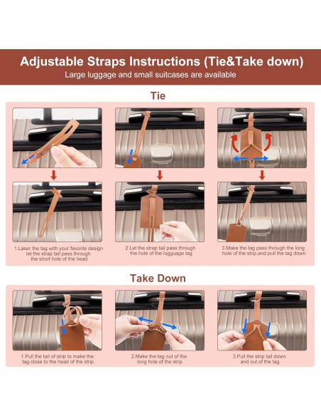 30 Etiquetas de Equipaje Caqui iFForce Grabables de Cuero PU