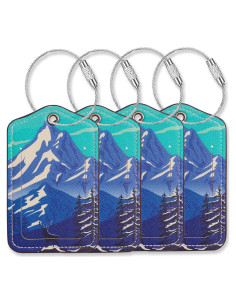 Etiquetas de Equipaje de Cuero PU XiOiOiX - Paquete de 4