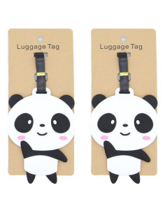 Etiquetas de Equipaje Givotin Panda 2-Pack Silicona 11x9cm