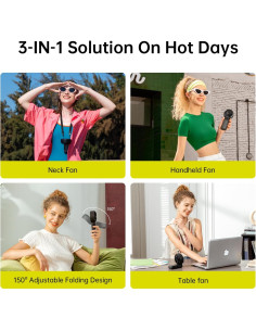 Ventilador de Mano JISULIFE Life7 - 5 Velocidades, Plegable 2