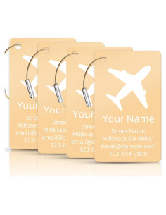 Etiquetas de Equipaje Personalizadas Loolength Oro 100pcs