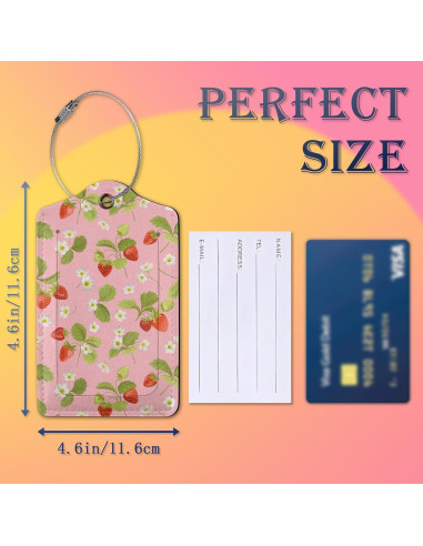 Etiquetas de Equipaje Smoaffly 2 Piezas Flor Rosa Cuero