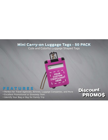 50 Mini Etiquetas de Equipaje Personalizables Descuento Promos