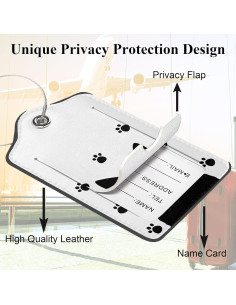 Juego de 2 Etiquetas de Equipaje DEMACYA Gato Negro Cuero 2