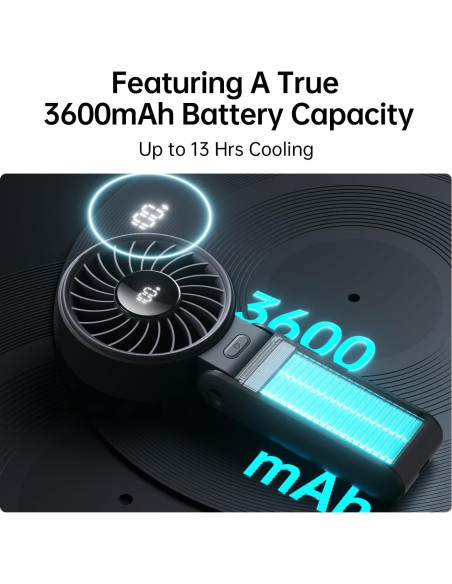 Ventilador de Mano JISULIFE Life7 - 5 Velocidades, Plegable