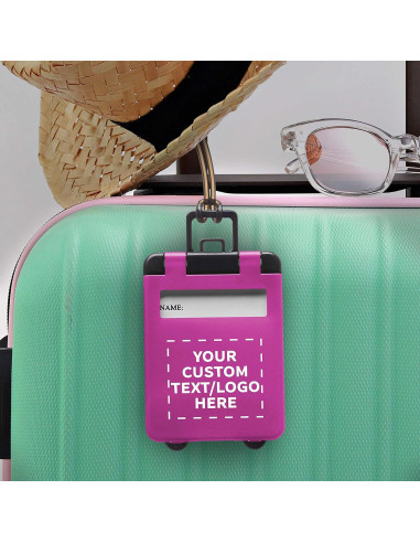 50 Mini Etiquetas de Equipaje Personalizables Descuento Promos