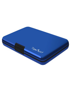 Billetera RFID TopMost Aluminio 6 Compartimentos Azul