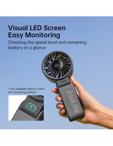 Ventilador de Mano JISULIFE Life7 - 5 Velocidades, Plegable