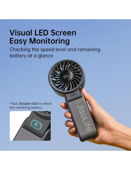 Ventilador de Mano JISULIFE Life7 - 5 Velocidades, Plegable