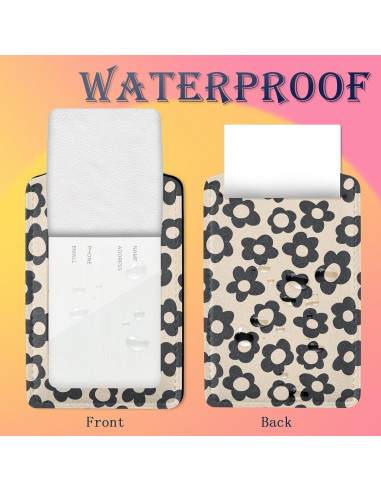 Etiquetas de Equipaje Smoaffly 2 Piezas Cuero Sintético Flor Negra