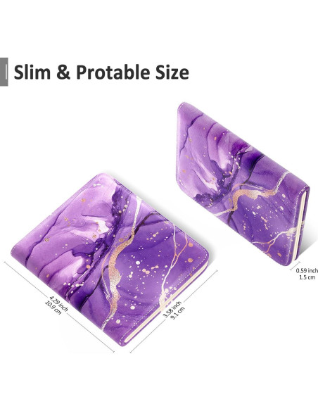 Cartera RFID Compacta Nipichsha para Mujeres - Mármol Púrpura Cartera RFID Compacta Nipichsha para Mujeres - Mármol Púrpura