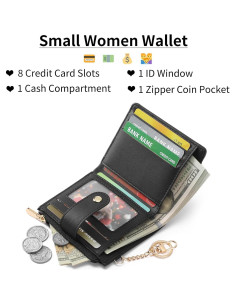 Billetera Slim GAEKEAO para Mujeres con Bloqueo RFID - Negro 2