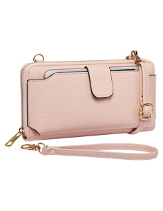 Cartera de Muñeca Rosa para Mujeres con Ranuras RFID