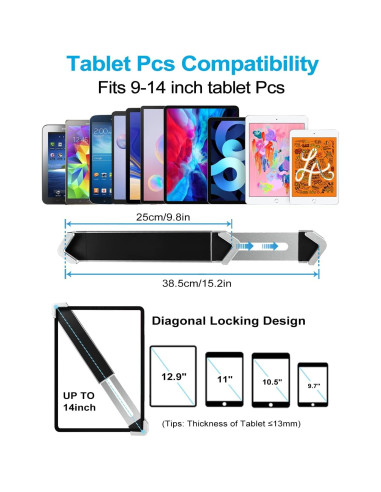 Soporte de Pared Anti-Robo Woleyi para Tabletas 9-14"