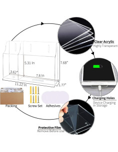 Soporte de Pared Transparente Pansyling 2-Bolsillo para Tabletas 2