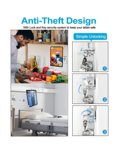 Soporte de Pared Anti-Robo Woleyi para Tabletas 9-14"