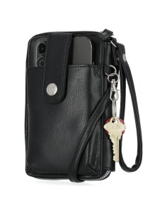 Billetera Cruzada Mundi Jacqui RFID para Mujeres - Cuero Vegano Negro