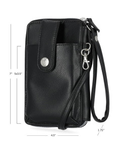Billetera Cruzada Mundi Jacqui RFID para Mujeres - Cuero Vegano Negro 2