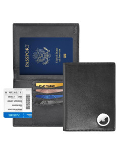 Billetera de Pasaporte RFID Oriver con Airtag - Negro