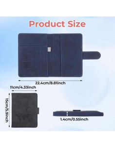 2 Fundas de Pasaporte Impermeables con Bloqueo RFID - Negro y Marrón 2