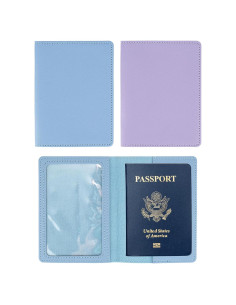 2 Fundas de Pasaporte y Tarjeta de Vacuna Arouselove PU