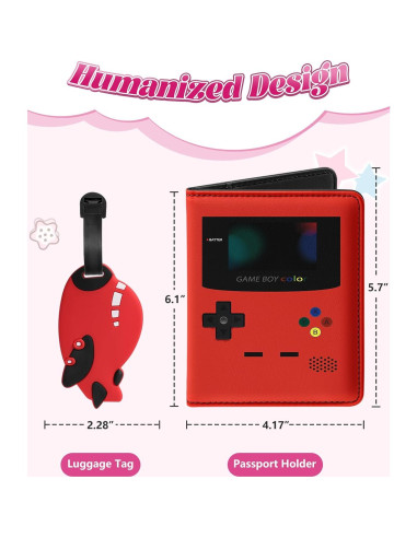 Conjunto de Etiquetas de Equipaje y Funda de Pasaporte Slohif