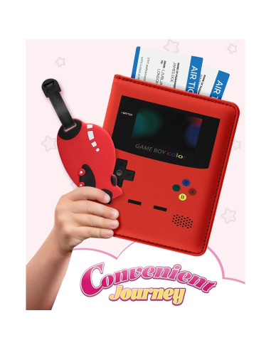 Conjunto de Etiquetas de Equipaje y Funda de Pasaporte Slohif