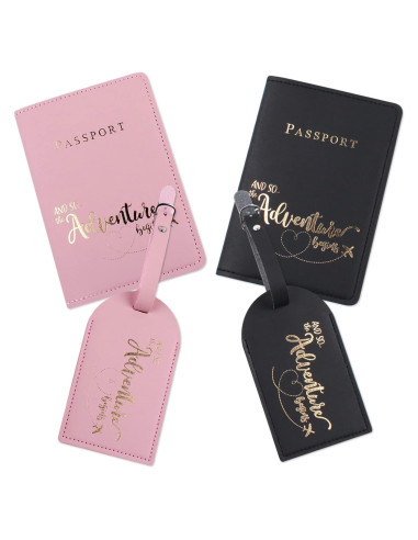 Conjunto 2 Etiquetas de Equipaje y 2 Fundas de Pasaporte Bekecidi