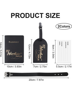 Conjunto 2 Etiquetas de Equipaje y 2 Fundas de Pasaporte Bekecidi 2