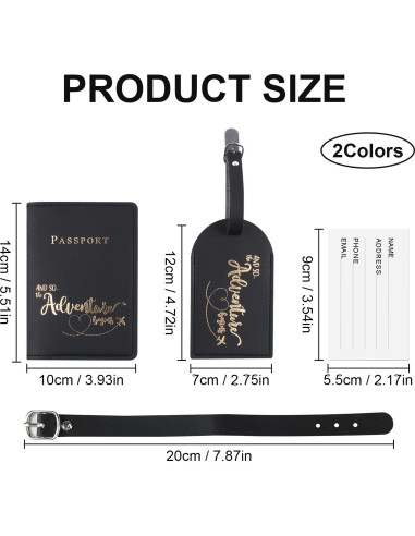 Conjunto 2 Etiquetas de Equipaje y 2 Fundas de Pasaporte Bekecidi