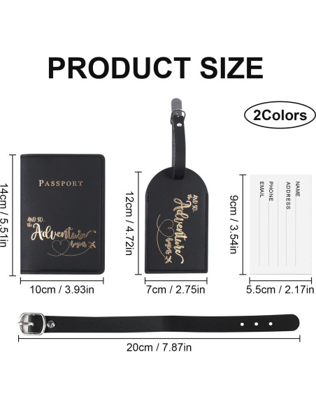 Conjunto 2 Etiquetas de Equipaje y 2 Fundas de Pasaporte Bekecidi