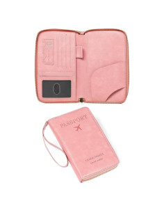 Portafolios de Pasaporte LEEXTON de Cuero con Bloqueo RFID