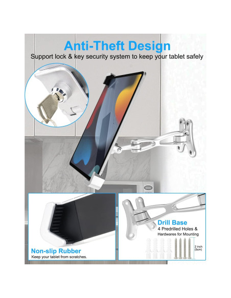 Soporte de Pared Antirrobo Dosvsi para Tabletas 7-11"
