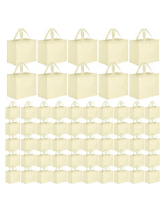 Bolsas de Compras Reutilizables Zhehao 60 Pcs Beige 38x24x33cm