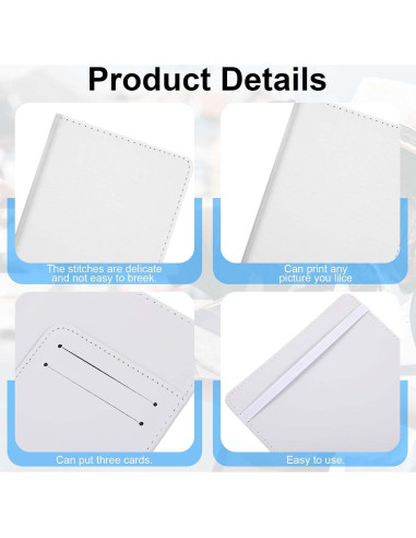Set de 6 Fundas de Pasaporte de Cuero PU para Sublimación DIY