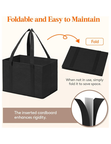 Bolsas de Compras Reutilizables Lifewit 3 Piezas Negras