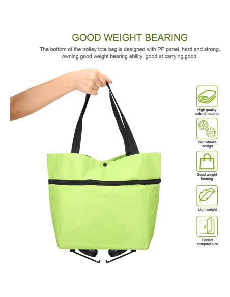 Carrito de Compras Plegable WIMCBLL 30L Impermeable Verde