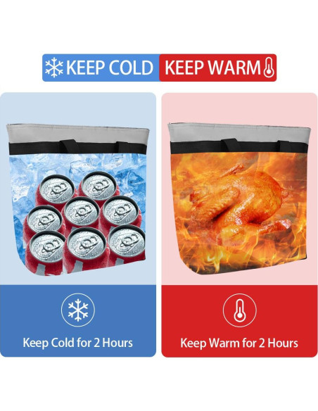 Bolsa Térmica Reutilizable CIVJET 39L Gris para Comida