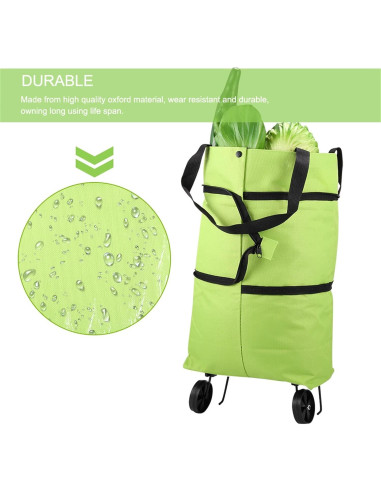 Carrito de Compras Plegable WIMCBLL 30L Impermeable Verde