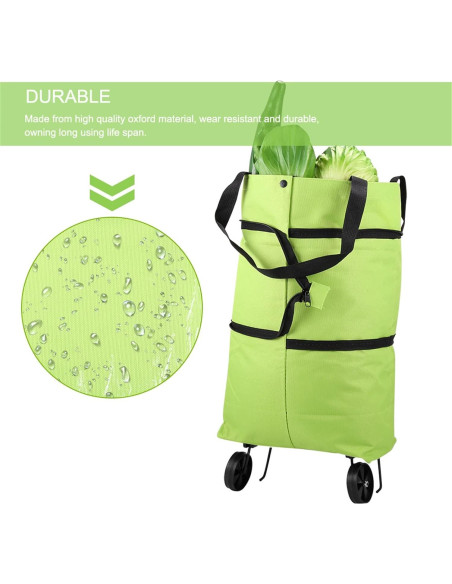Carrito de Compras Plegable WIMCBLL 30L Impermeable Verde