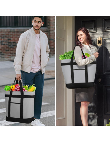 Bolsa Térmica Reutilizable CIVJET 39L Gris para Comida