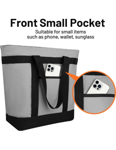 Bolsa Térmica Reutilizable CIVJET 39L Gris para Comida