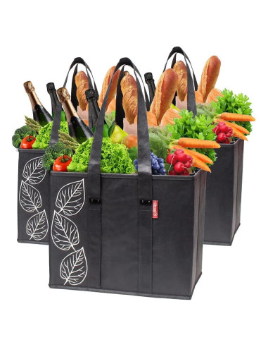 Bolsas de Compras Reutilizables Planet E - 3 Paquete Gris