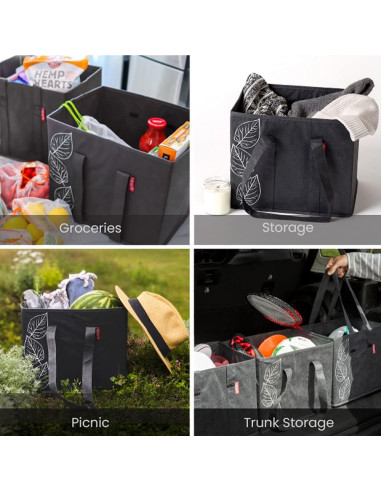 Bolsas de Compras Reutilizables Planet E - 3 Paquete Gris