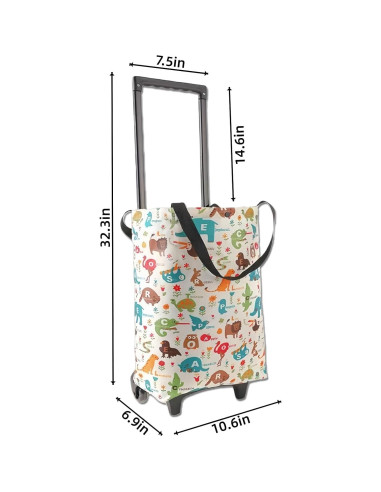 Carrito de Compras Plegable YORJLBK Beige con Ruedas 0.82kg