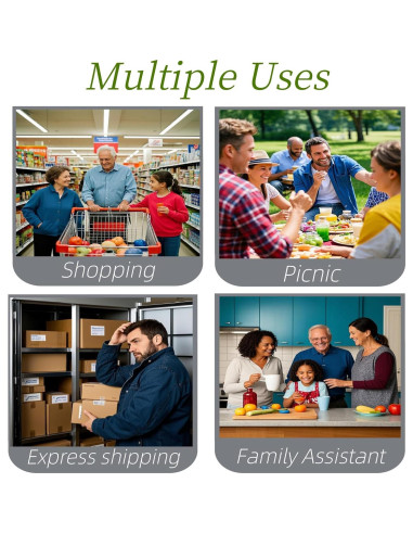 Carrito de Compras Plegable YORJLBK Beige con Ruedas 0.82kg