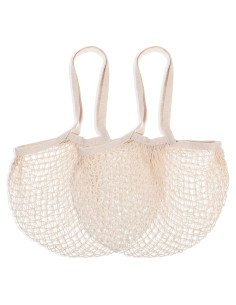 2 Bolsas de Compras de Malla Beige YQQYG 50x35 cm Reutilizables